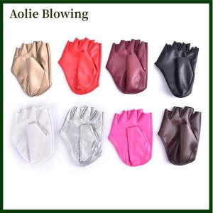 Aolie Pu Leather Fingerless Glove For Goth Punk Rock Lolita Harajuku Stage Party