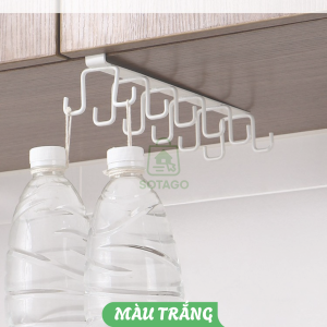 Móc Giá Đỡ Cốc Treo Tủ Bếp Treo Lưu Trữ Không Đục Lỗ Giá Để Đồ Dụng Cụ 10 Móc