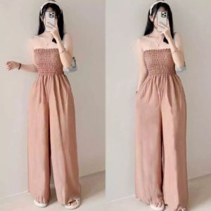 D&C LUCKY Girl Summer New High-End Print Tube Jumpsuit Challis Womenswear