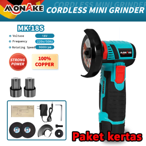 MONAKE Brushless Angle Grinder Mesin Gerinda Tangan Alat Pemotong 18V