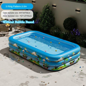 SyokSyok Extra Large RETRO 3 Rings Inflatable Swimming Pool Kids Baby Children Swim Pool Indoor Outdoor Kolam Renang 游泳池