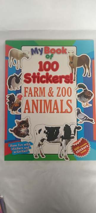 YMS 1pc. My Books Of 100 Stickers! Farm & Zoo Animals Activity Book ...