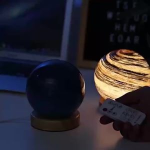 Cross-border wandering planet lamp starry sky lamp solid wood night lamp sunset lamp table lamp ambient lamp bedside lamp birthday gift