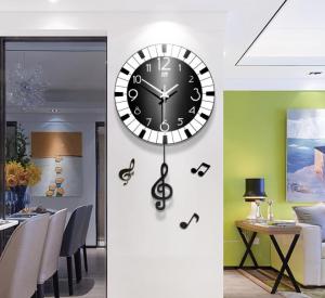 Nordic Creative Swing Piano Wall Clock Living Room Modern Simple Atmospheric Personality Bedroom Mute Home Fashion Clock