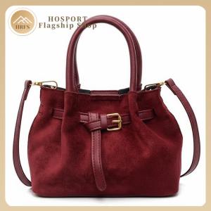 【HRFS】 Women Faux Suede Retro Shoulder Bag with Adjustable Strap Underarm Purse Solid Color Top Handle Purse for Daily Travel Work Without Pendant