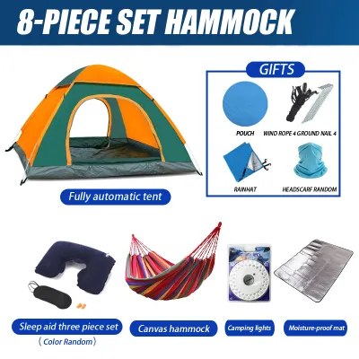 Camping tent Outdoor waterproof Sun protection automatic tent 2/4/6/8 Person Dome Camping Tent (Multicolor)