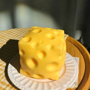 Cheese Squishy Toy Oversized Shapeable Slow Rebound Ball TPR Stress Relief Desk Decor for Kids