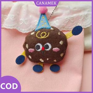 CANAMEK✨ Phim hoạt hình dễ thương bánh rán búp bê Keychain vui vẻ nhồi Búp bê đồ chơi ba lô mặt dây chuyền trang trí xe Móc chìa Khóa Phụ Kiện Quà Tặng