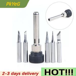 PkYeG For ESD 852D 936 937D 898D 907 HAKKO Iron Tip Cannula Casing And 5 X Solder Iron Tips Soldering Station Iron Handle Adapter