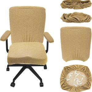 NAMSHEVA ระบายอากาศได้ดี ปลอกเก้าอี้สำนักงาน ต่อต้านริ้วรอย ทำความสะอาดง่าย ฝาครอบพนักพิงและที่วางแขน ใหม่ ผ้ายืด ปลอกเก้าอี้ บ้าน