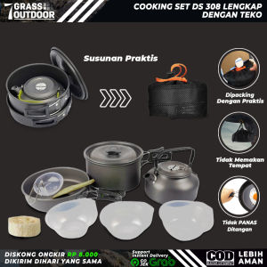 Alat Masak 1 Set Camping Mini Coocking Outdoor Nesting DS CS 308 Murah Lengkap Simple Untuk Berkemah Kemping Mendaki Gunung Keluarga