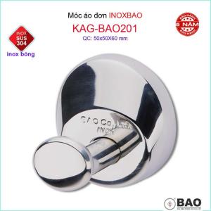 [HCM]Móc đơn Inox Bảo KAG-BAO201 móc treo đồ nhà tắm SUS304 đế oval thiết kế đẹp sang trọng gọn gàng