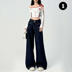 ⚡Port⚡ 2025 new Versatile High Waist Jeans Retro Loose Wide LegPants Jeans Women Floor
