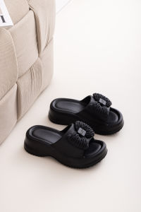 [Free Shipping] Home EVA Slippers WomenS Bow-Knot Design Solid Color Trendy CoupleS Style Simple And Fresh Thick-Soled Slippers