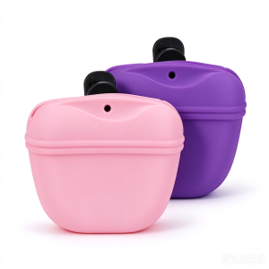Silicone Dog Treat Pouch-Small Training Bag-Portable Dog Treat Bag for Leash with Magnetic Closure and Waist Clip Airtight Seal
