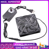 Quạt Làm Mát Gắn Chuồng-Quạt Thông Gió Hình Vuông 12CM Kèm Bộ Điều Tốc 1200RPM Quạt Tản Nhiệt Chó Mèo