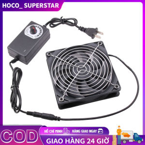 Quạt Làm Mát Gắn Chuồng-Quạt Thông Gió Hình Vuông 12CM Kèm Bộ Điều Tốc 1200RPM Quạt Tản Nhiệt Chó Mèo