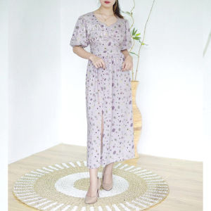 Soo Yun Dress Korean Style Sabrina Baju Wanita Motif Bunga Murah Big Size Limited Kualitas Premium
