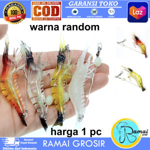 COD UMPAN UDANG BERCAHAYA BAHAN KARET SOFT LURE UDANG 95CM 64GRAM LENGKAP DENGAN KAIL DAN KILI TINGGAL PASANG