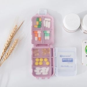 Hộp Thuốc Mini 8 Ngăn Lúa Mạch Gập Gọn – Pill Box Nhỏ Xinh Đựng Vitamin Phụ Kiện Nắp Kín Chống Ẩm
