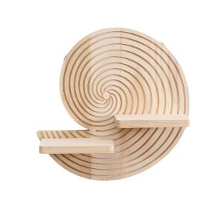 HULEQQI Irregularly Shaped Wooden Wall Shelves Vintage Natural Storage Rack Wooden Stand Boho Style Artistic Display Rack Room