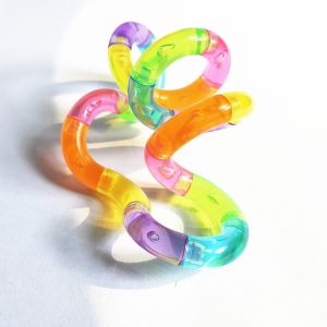 Crystal Twisty Fidgets Toys Squeeze Twist Deformation Rope Tangle Stress Relief Brain Imagination Detachable Educational Decompression Gift Toy for Kids