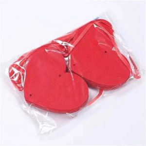 NALANILI 3Meters Length Red Hearts Garland Red Heart Hanging Ornament Hangin Garland DIY Love Hangin Wedding Birthday Party Decor