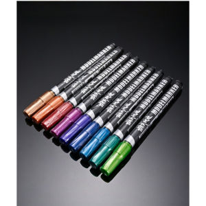 0.7mm 9pcs Super Metallic Model Marker Pen Set MS028 EX001-EX009 for Gundam Gunpla GK DIY Mecha Model Making Tool Propylene Nylon Marker Metal Color Pens