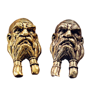 Stylish Long Beard Elder Brass Wall Hanging Portable Decorative Pieces for Cultural Theme Space