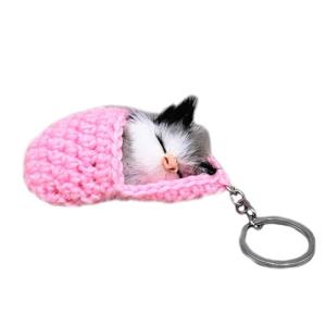 Sleeping Cat Keychain Cute Keyring Cute Pendant Keychain Bag Keychain Plush Keyring KeyHolder Plush Keychain Backpacks