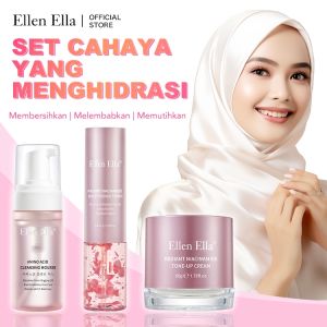 ELLEN ELLA 3pcs Paket Skincare set Niacinamide Barrier Moisturize Gel Moisturizer 50G & Rose Essence Soothing Toner 100ml & 5X Ceramid Asam Amino Gentle Cleaner 120ml