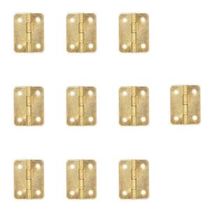 DITIPOO Cổ điển Mini Hộp bằng gỗ Nhà búp bê Làm mô hình với vít Bản lề hộp trang sức Bản lề cửa Phụ kiện tủ Phần cứng