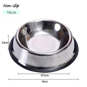 Bowl Food Water Pet Bowl Dogs Cats Thick Plain Stainless Dog Bowl Steel Cat Plate