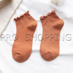 Pro ถุงเท้าข้อจีบ สีพาสเทล สไตล์ญี่ปุ่น สำหรับผู้หญิง Women socks