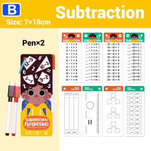 Kids Early Math Learning Exercise Toy 48 Pages Times Table Multiplication Division Mixed Mental Arithmetic Number Calculation Practice Educational Activity Kit