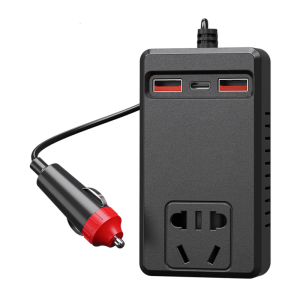 Auto Power Converter 150W With 2 Electrical Outlets 4 Fast Charge USB Ports Overload Protection Suitable For Cars Trucks