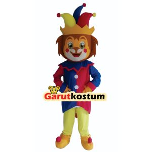 Kostum maskot badut  singa sirkus corak setelan dewasa lucu