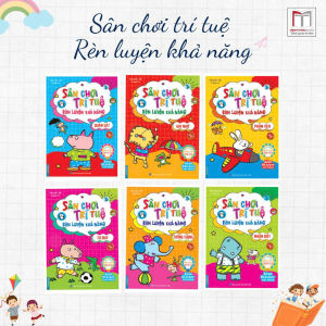 Sách - Combo 6c Sân chơi trí tuệ trò chơi phát triển IQ - CQ quan sát + ghi nhớ + phân tích + tư duy+ tưởng tượng+ nhận biết (kèm sticker vui nhộn)