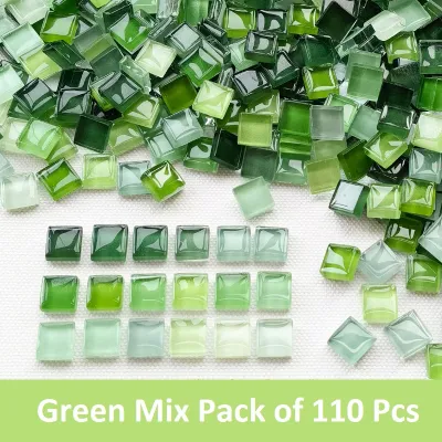 Colourful DIY Square Mini Mosaic Tiles 110 Pcs 1cm x 1cm