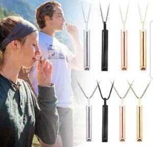 Stop Vaping necklace stainless steel breathing necklace for stress