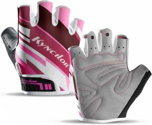 T2P Kyncilor Cycling Gloves Biking Gloves for Women Shock-Absorbing Padded Wear-Resistant Breathable Half Finger for Road Bike Bicycling Fitness