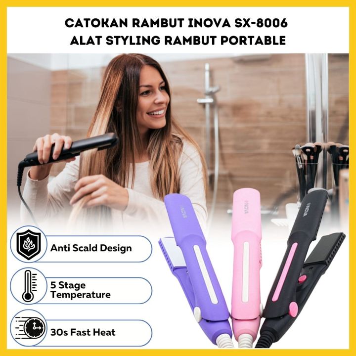 Catok Rambut Straightener For Curling Catokan Rambut Inova SX-8006