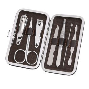 Manicure Set 7 in 1 Gunting Kuku Nail Art Set Dompet Menicure Pedicure Set Gunting Kuku Stainless