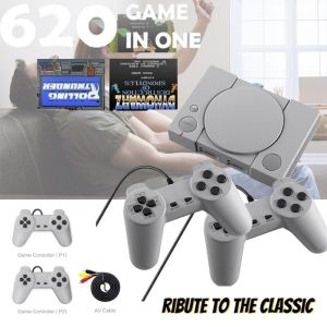 2021 New Original Retro Video Game Console Built-in with 1000+ Games for PSP/PS1/N64/DC/MAME with Dual Controller Joysticks Supports AV Output