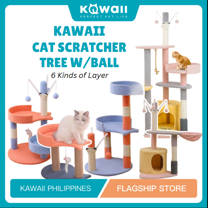 KAWAII Cat Scratch Tree With Ball Kinds Of Layers Lazada PH