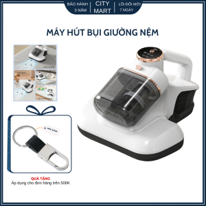 Máy hút bụi giường nệm HB-802 lực hút 10kPa 100w lọc Hepa màn hình LED UV khử khuẩn 99.9%
