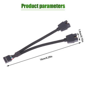 USB 9Pin To Dual 9Pin Cable Splitter Computer PC Case Motherboard 1 In 2 Out Data Transfer Braided Shield Wire HUB Extend Line