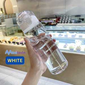 780ml Water Bottles BPA-FREE Portable Scale Outdoor Kids Student Office Travel Sports Plastic Transparent Drinking Botol Air (No straw)