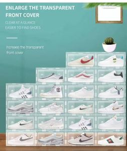AJ Shoe Box Enlarged Basketball Shoe Box Dust-proof Sneaker Storage Box Side Opening Shoe Cabinet
