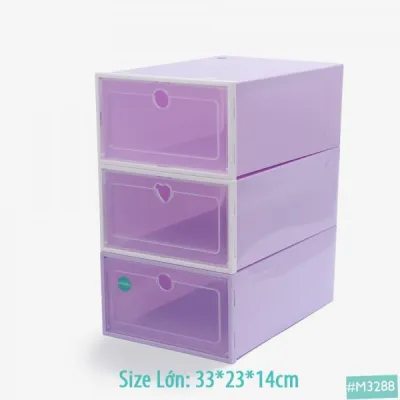 Hộp Đựng Giày Dép Nắp Nhựa Cứng Trong Suốt (Size Lớn) Tủ Đựng Giày Kệ Giày Dép Chịu Lực 4Kg - ALLDA